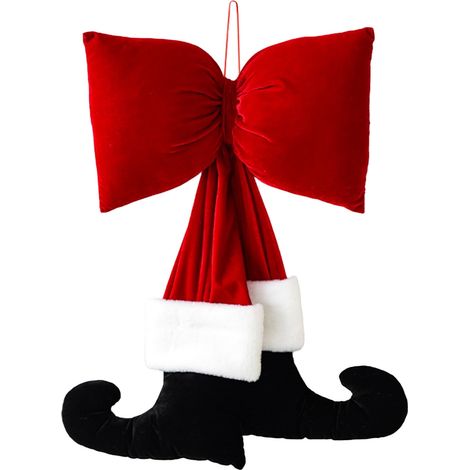 Bow - Velvet Christmas Tree Decoration - For Indoor Holiday Decor - Red - 60 x 40 x 5 cm - 1 Piece (1/5)