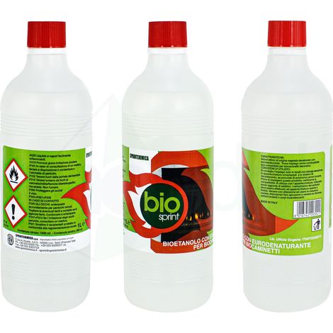 BioSprint Bioetanolo per Caminetti e Stufe - Confezione 1 Lt - Combustibili per Stufe