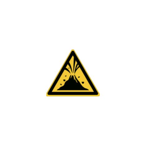 Cartelli ISO 7010 "Pericolo eruzione vulcanica" - W075 - Misura: 100mm x 100mm - Numero Pezzi: 500 Pezzi