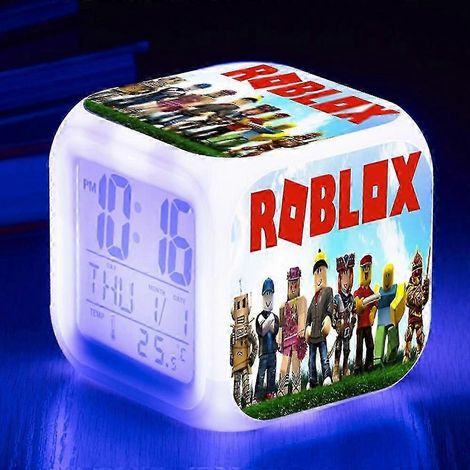 Roblox Print Digital Alarm Clock 7 Color Changing Game Night Light Led Display Bedside Clock Home Decor Kids Toy Gifts