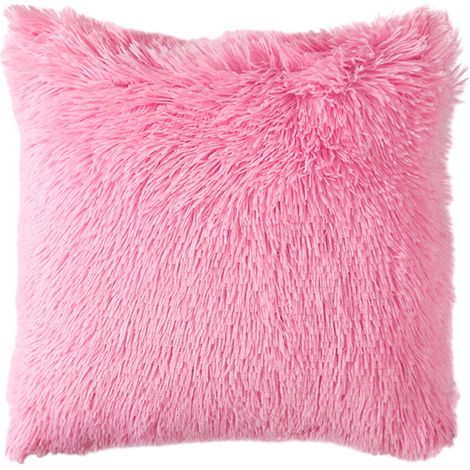 Housse De Coussin - Fourrure Synthetique - 40x40 Cm - Rose - Fermeture Eclair Cachee - 1 Unite (1/5)