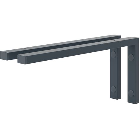 Holzbrink 2x Wandkonsole Grau für Waschtisch, 450x200 mm Modell L