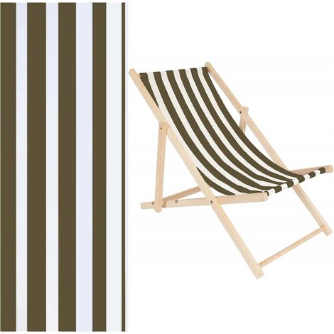 Toile de Remplacement pour Chaise Longue de Plage (17 x 45(5) cm) Tissu pour Chaises de Patio à Rayures et Blanches Tissu de Remplacement pour Bain de Soleil Jardin Cour Jardin Plage (1/5)
