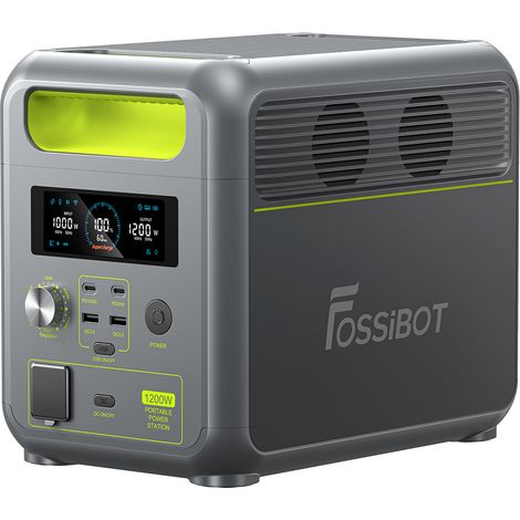 FOSSIBOT F1200 Station électrique portable 1024Wh LiFePO4 1200W, charge rapide 70 min, USB-C 100W