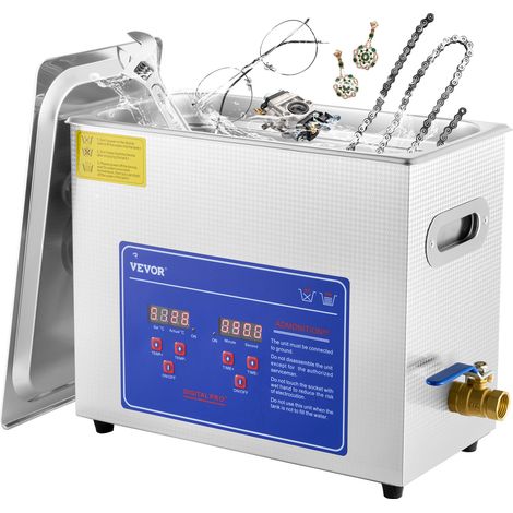 VEVOR Nettoyeur a Ultrasons 6 L Ultrasonic Cleaner Professionnel Nettoyeur Digital Affichage Ultrasonique (6 L)