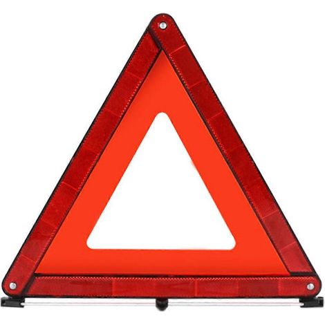 Triangle de sécurité, triangle d'avertissement automobile, triangle pliable pour voiture, panneau de signalisation d'urgence-43X43CM-Red