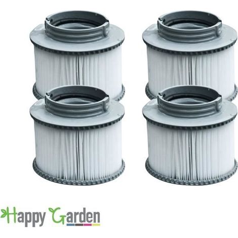 Lot de 4 cartouches filtrantes à baïonnette pour spa gonflable MSPA Blanc