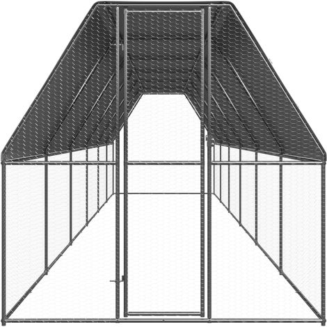 Maison Exclusive - Gabbia per Polli da Esterno 2x12x2 m in Acciaio Zincato