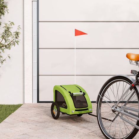 vidaXL Rimorchio da Bici per Animali Verde Oxford e Ferro