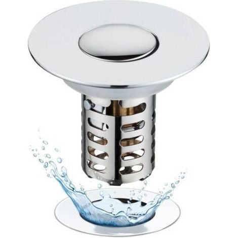 Lntyq Bonde de lavabo pop-up 3 en 1 avec tamis et panier filtrant amovible en acier inoxydable - Bouchon de lavabo pour lavabo de 30 à 59 mm (1/5)
