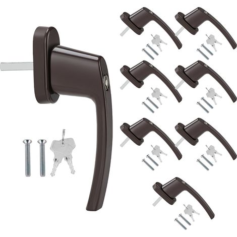 Randaco Maniglia della finestra bloccabile maniglia della finestra chiave in alluminio blocco per bambini marrone 8X (1/5)