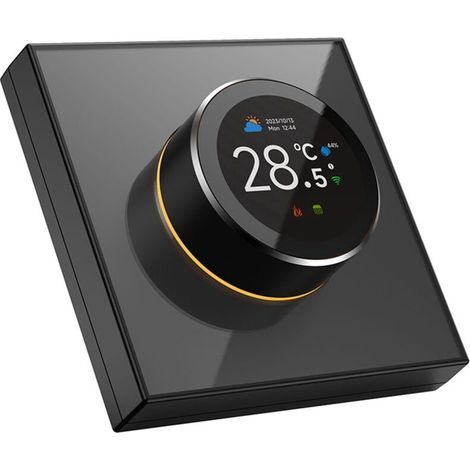 1,32-Zoll-WLAN-Smart-Thermostat – Präzise Temperaturregelung – 7 Ambientebeleuchtungen – Kompatibel mit Wasser-/Fußbodenheizung/Heizkessel (1/5)