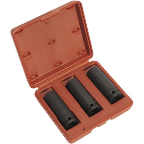 Sealey Deep Impact Socket Set 1/2""Sq Drive 3pc SX043