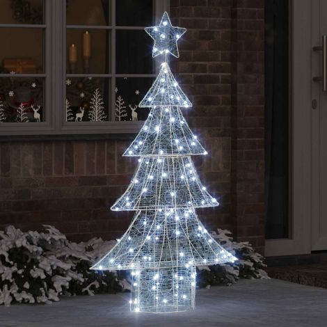 Weihnachtsbaum mit 160 LEDs Kaltweiß 150 cm Acryl