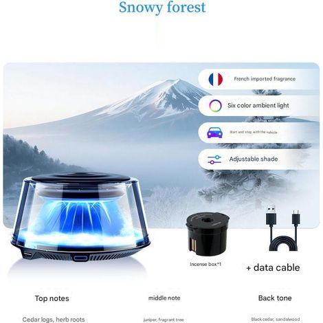 Désodorisant intelligent pour voiture, éclairage d'ambiance à 5 modes, parfum pour voiture, brumisation automatique, aromathérapie pour véhicule