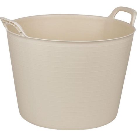 Capazo 42 l beige resistente de polietileno 48,5 x 45 x 38 cm (1/4)