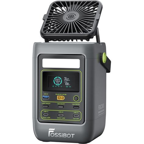 FOSSIBOT FDC300 288Wh LiFePO4 Generatore Elettrico 90000mAh 300W Centrale Elettrica Portatile-4 Uscite+2 Ingressi-Ventola Integrata-2.66KG (1/5)