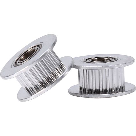 Lot de 2 poulies de renvoi en aluminium de 5 mm de diamètre intérieur avec roulement pour courroie de distribution d'imprimante 3D