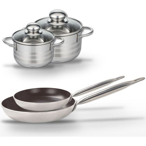 Lot Poêles 24/28 cm & Faitouts 12/14 cm Elo Bistro Line (1/5)