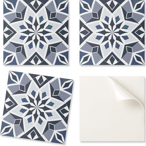 Baldosas de vinilo con estampado floral geom茅trico para una f谩cil renovaci贸n de paredes 9x30x30 cm