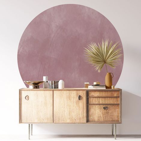 Sticker mural rond / cercle - Couleur Tendance - Diamètre 30 cm - Adhésif + Protection BRILLANTE (1/3)