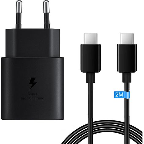 25W USB C Charge Rapide Chargeur avec Câble 2m pour Samsung Galaxy A57 A56 (1/5)