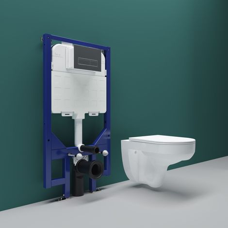 SKY Bathrooms Rimless Single Hole Superspin Flush Wall Hung Toilet & 1.14M Concealed Cistern (1/5)
