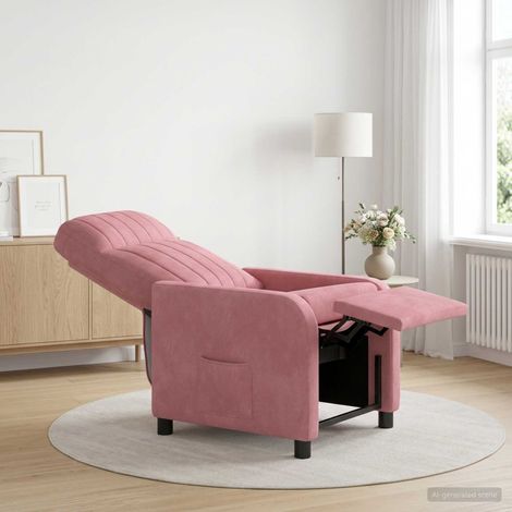 vidaXL Poltrona reclinabile Rosa Velluto (V) (1/5)