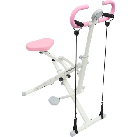 Attrezzo per squat con supporto, design pieghevole, funzioni regolabili, colore rosa (1/2)