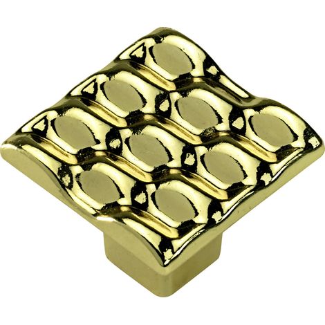 Hettich Möbelknopf Zinkdruckguss gold 25,0 x 25,0 mm - 1 Stück Möbelgriff