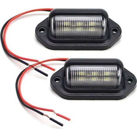 Lot de 2 feux de plaque d'immatriculation LED étanche 6 feux arrière LED SMD feux de plaque d'immatriculation pour 12 V/L152 (1/4)