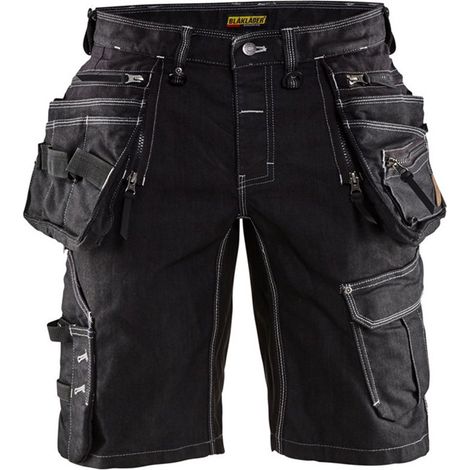 Blaklader – Short de travail stretch artisan 1992 – CORDURA® Denim stretch – Poches renforcées – Taille 42 – Noir