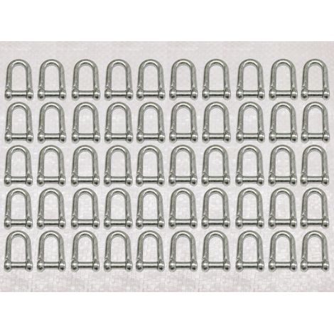 x50 16MM Galvanised Commercial Dee Shackles With Countersunk Pin - Chain Connect Caravan Flush (1/2)