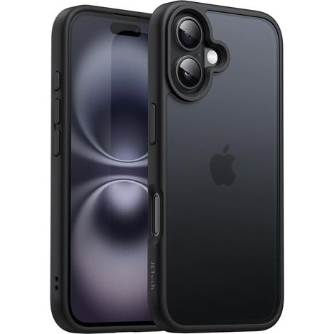 Handyhülle iPhone 16 6,1 Stoßfest Militärstandard Matt Schwarz (1/5)