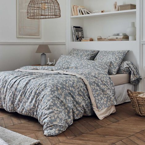 Housse de couette en percale esprit cocooning Gris 240x220 cm