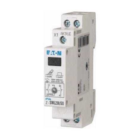 Interrupteur modulaire à 2 positions 2NO+1NC 16A avec voyant lumineux 230V AC/DC Z-SWL230/SO 276307 (1/2)