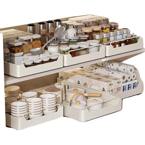 Organizzatore da cucina, acciaio inox, 25 x 43 cm, installazione senza forature, design a cassetto, elevata resistenza (1/5)