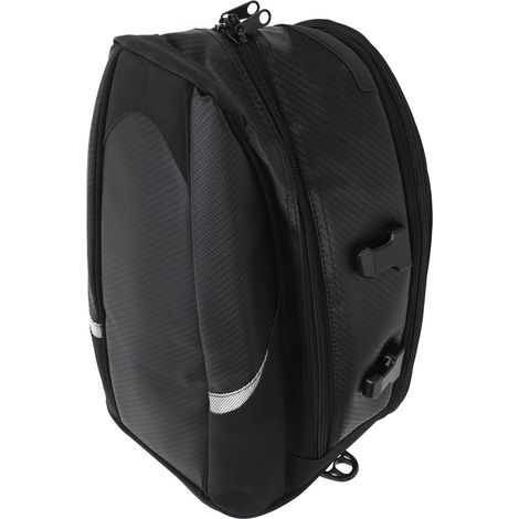 Sacoche arrière moto étanche, bagagerie extensible sac de réservoir 14.5-18.5L, porte-bagages pliable pour siège passager (1/5)