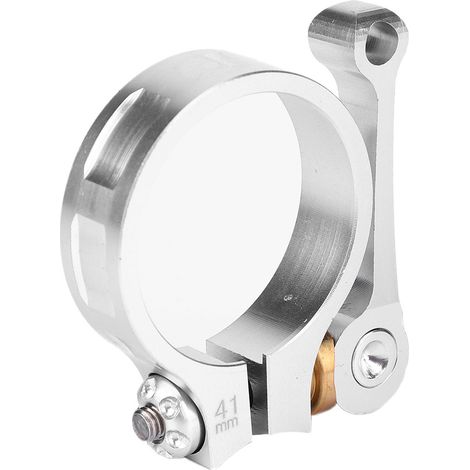 Collier de serrage rapide pour tige de selle vélo en alliage d'aluminium CNC (argent) (1/5)