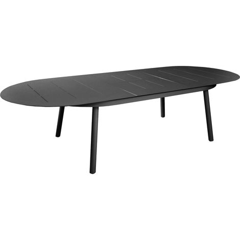 PROLOISIRS Table de jardin oblongue Dublin 230 / 300 x 120 cm - graphite - Aluminium (1/2)