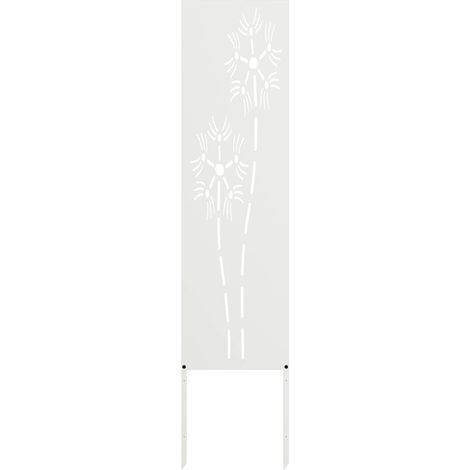 Écran de confidentialité de jardin Fretwork Blanc 32 x 140 cm (1/5)