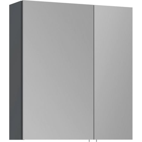 Mobile da bagno con specchio "Side 60" - 60 x 16 x 66 cm - Antracite opaco (1/4)
