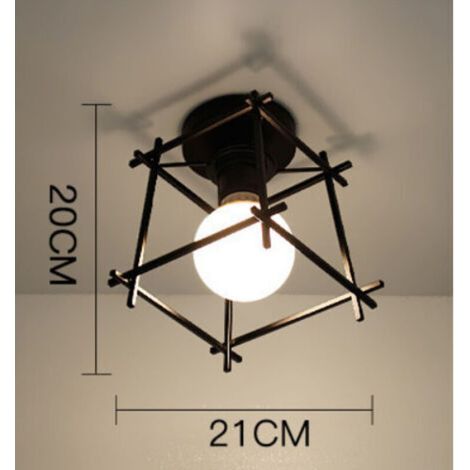 Applique murale géométrique en fer forgé pour salon, cuisine, loft, salle à manger, café (ampoule non incluse), trois en un, lumière blanche E27