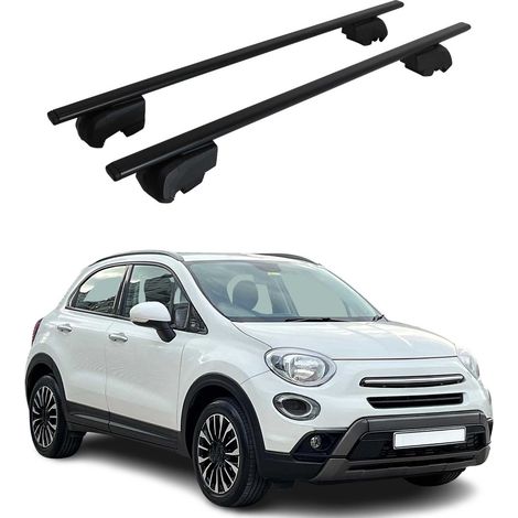 Barres de toit transversales pour fiat 500x 2014 2023 fer noir abe