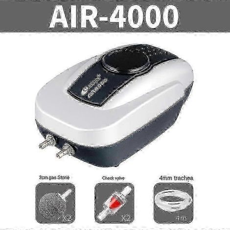 Kit d'aération pour bassins à koï de moins de 1000 gallons, équipé de tuyaux d'air à double sortie et de pierres à air - YT4 4000 (1/4)