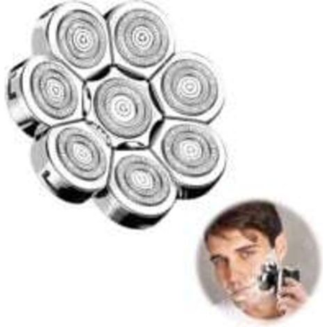 8D Tête Rasoir,tondeuse crane chauve 8D,Rasoir électrique Flottant Barbe 8 Têtes,Universel Double Anneau Lame Rasage Remplacement Durable Rapide pour Homme Chauve Rasoir électrique 8 (1/5)