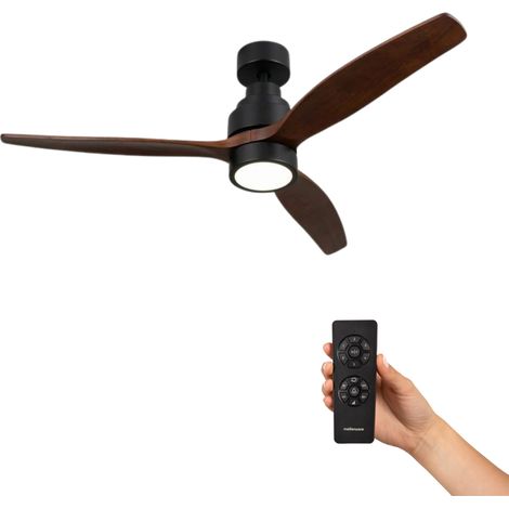 Mellerware Ventilateur de Plafond avec Lumière LED 24W — Moteur DC Silencieux 40W — 3 Pales en Bois Naturel — 6 Vitesses — Fonction Été/Hiver — Télécommande (1/5)