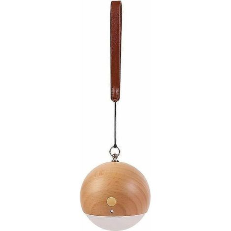 Veilleuse en bois massif avec commande vocale et tactile, lampe d'ambiance à intensité variable rechargeable par USB, 3 niveaux de luminosité, à suspendre ou à poser pour la chambre à coucher (1/5)