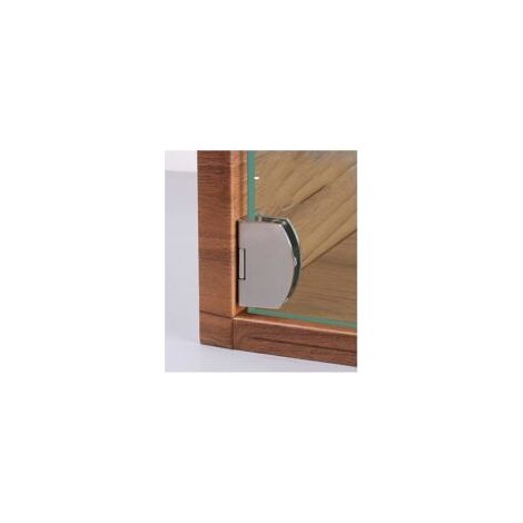 [2 pezzi] Cerniere per ante di armadi, cerniere per porte in vetro senza telaio per bagno, cerniere a 90 gradi per vetrine (argento) - Crezuo