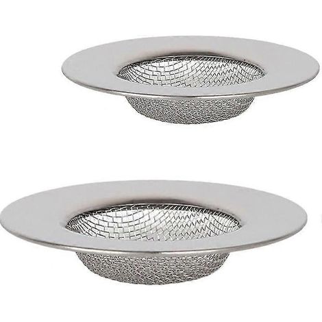 Filtres de vidange en acier inoxydable - Lot de 2, durables, filtration efficace, compatibles avec les éviers, les baignoires et les douches ( ) (1/5)